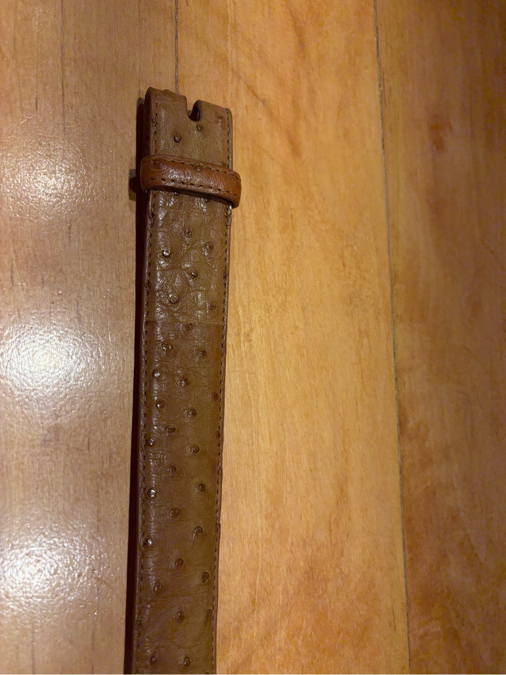 Tecovas Brown Ostrich-Texture Belt Strap - NWOT